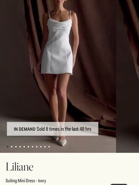 Meshki Liliane - White Pearl-Trim Spaghetti Strap Mini Dress